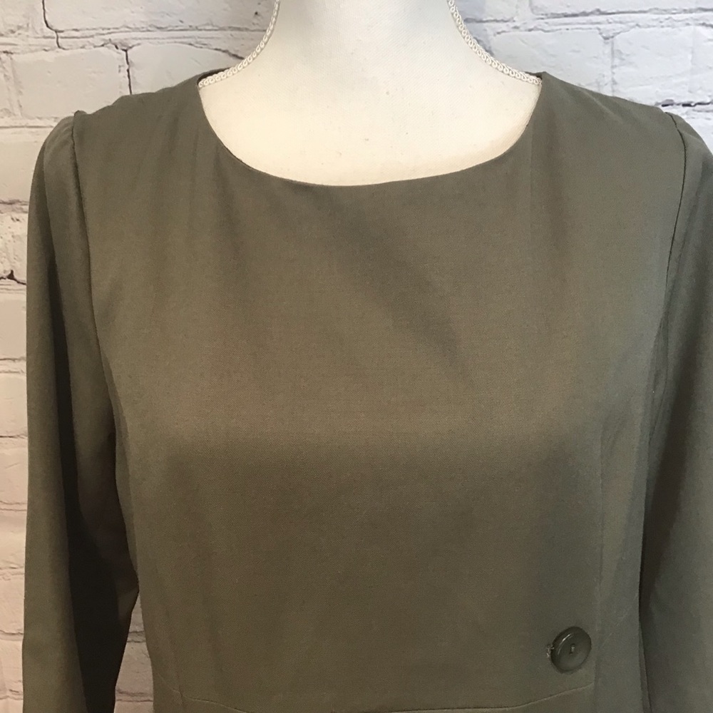 Pendleton Virgin Wool Olive Green Button Front De… - image 3